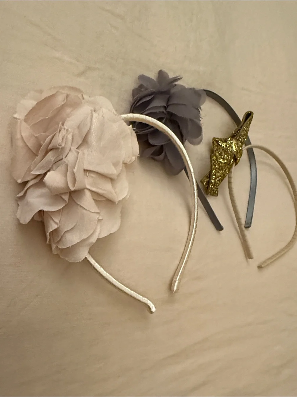 J. Crew Girls Headband Set - Gray, Blush Pink & Gold